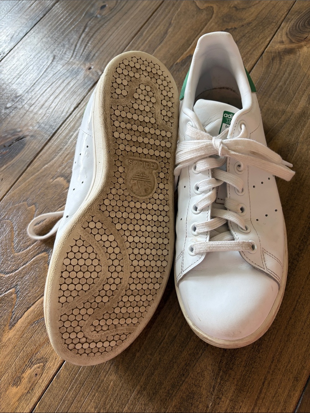 adidas Stan Smith White Sneakers with Green Logo - Picture 3 of 4